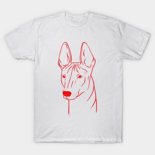 Xoloitzcuintli (Light Gray and Red) T-Shirt